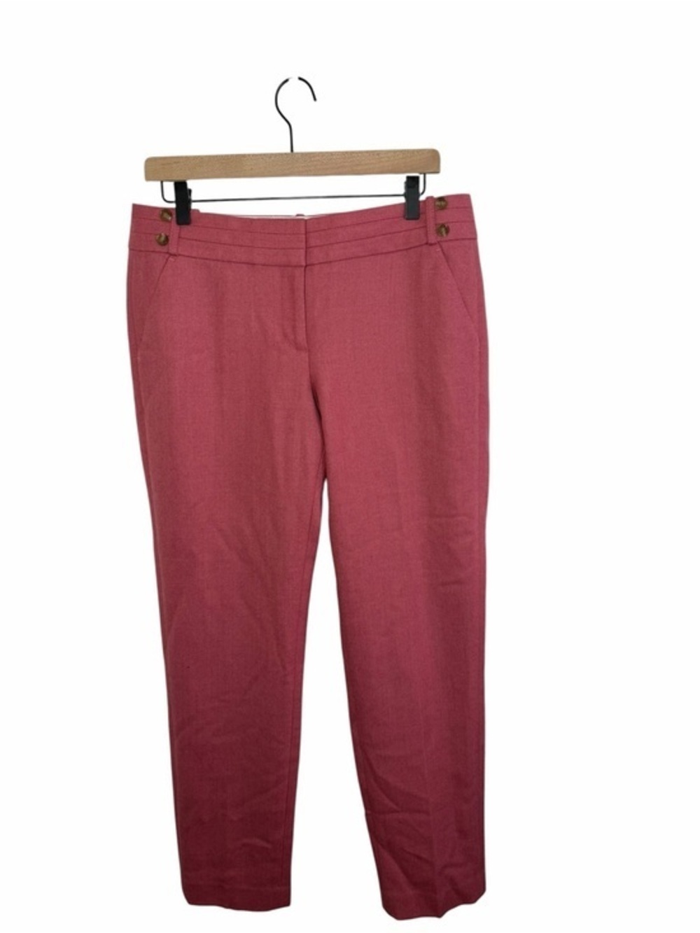 LOFT Rose Pink Straight Leg Dress Pants Wool Blend Slacks Trousers Office